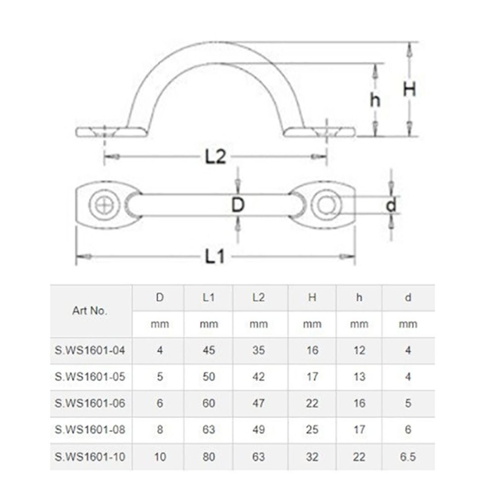 4Pcs 5/6/8mm Wire Eye Straps 316 Stainless Steel Deck Loop  Canopy Engines Accessories