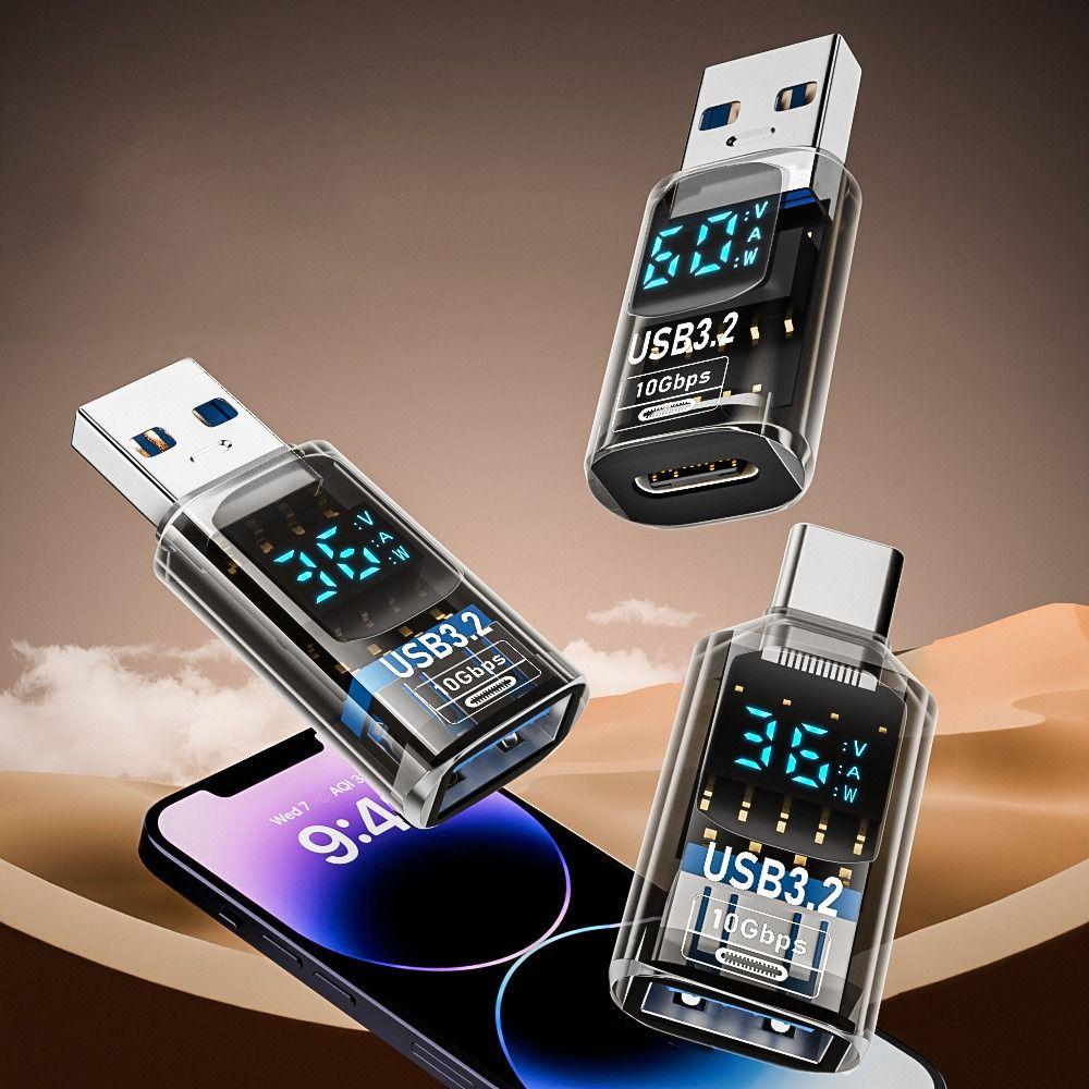 1 PCS 10Gbps USB 3.2 Adapter Digital LED Display USB C Extension Mobile Phone