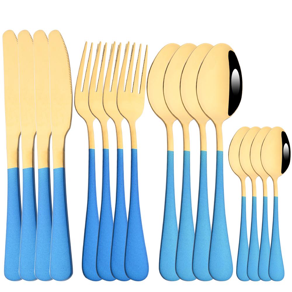 Качественный набор столовых приборов из нержавеющей стали, 16 шт., роскошная посуда, ножи, вилки, ложки, набор кухонной посуды в западном стиле