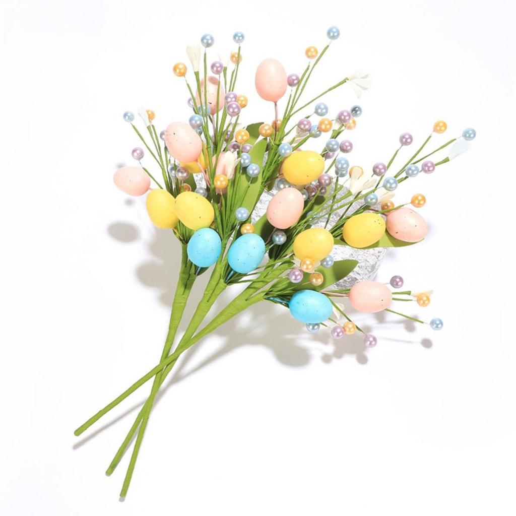 1x Easter Tree Branch Decor Artificial Decorative Simulated Berry Cuttings Egg Flower Pick