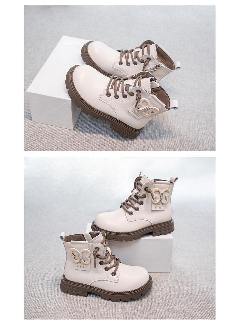 Осень/Зима 2025 Девичьи кожаные ботинки в британском стиле, нескользящие, типа Dr. Martens, для детей - Дизайн "Принцесса"