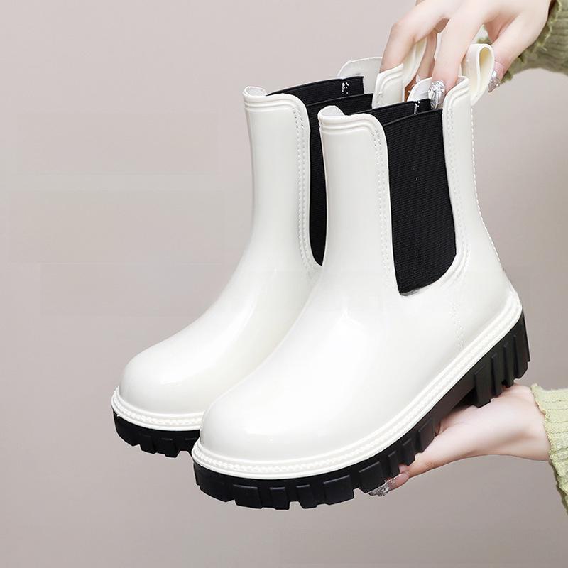 Women's Martin Rain Boots - New Style, Thick-Soled, Waterproof, Non-Slip, Short-Tube, Japanese Jelly Design