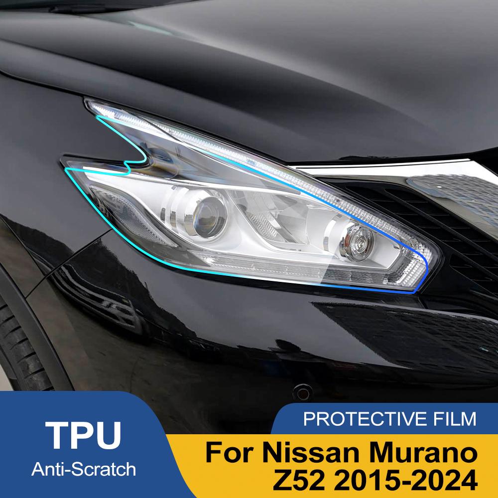 Для Nissan Murano Z52 2015-2025 Дымчато-черный Высокоглянцевый ТПУ Пленочная защита фар PPF Заранее вырезанная Антицарапающая Защитная виниловая пленка