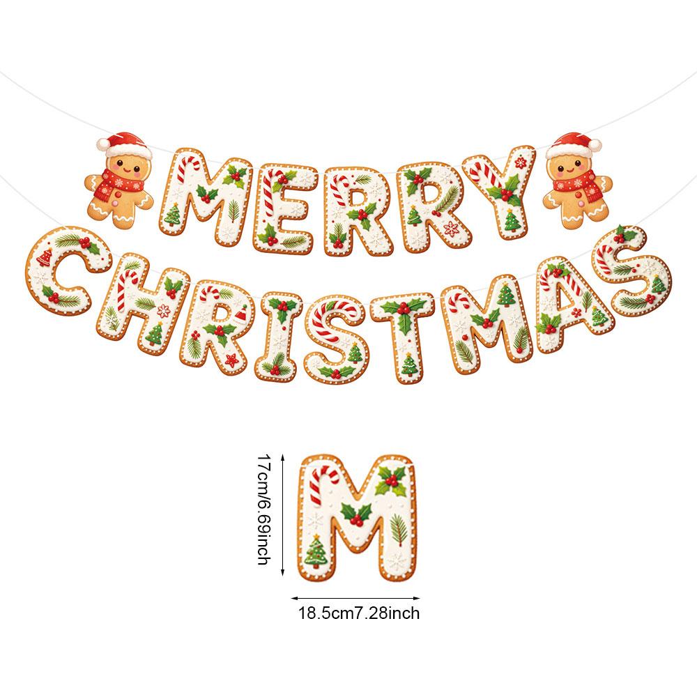 1pc Gingerbread Man Christmas Banner, Merry Christmas Decor for Home , 2026 Xmas Gifts ,Navidad