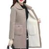 Imitation Lamb Wool Coat Women's New Autumn and Winter Fleece Thickened Plus Size Medium and Long Composite Coat Hooded Padded Jacket