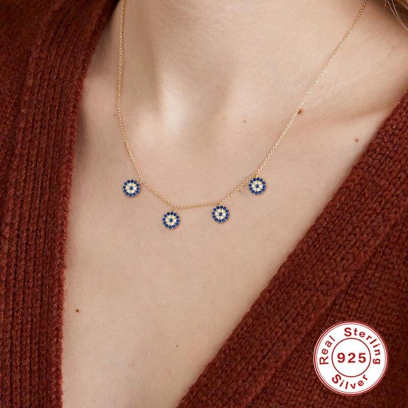 Ожерелье из стерлингового серебра 925 пробы для женщин, цветное ожерелье с крестом, шармы, цепочки, изысканная бижутерия, чокер, бижутерия для женщин, тренд