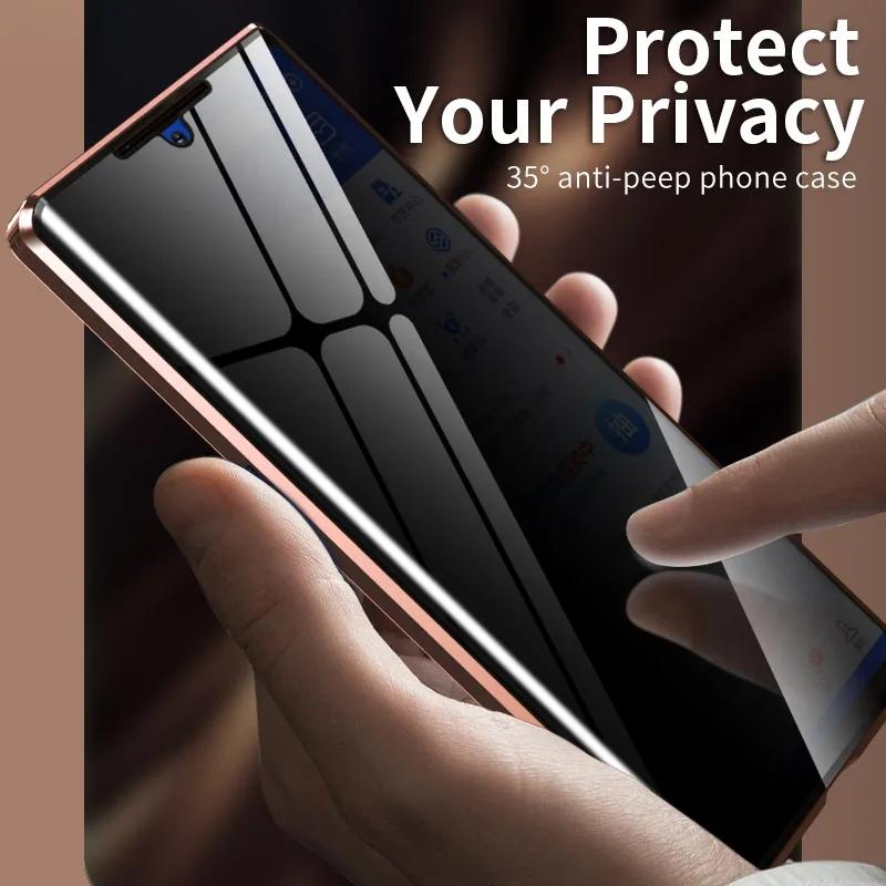 360 Полное покрытие Магнитный Металлический Флип-кейс Для Samsung Galaxy 20 Ultra Note20 Чехлы Закаленное Стекло 20 Приватность Fundas Euti