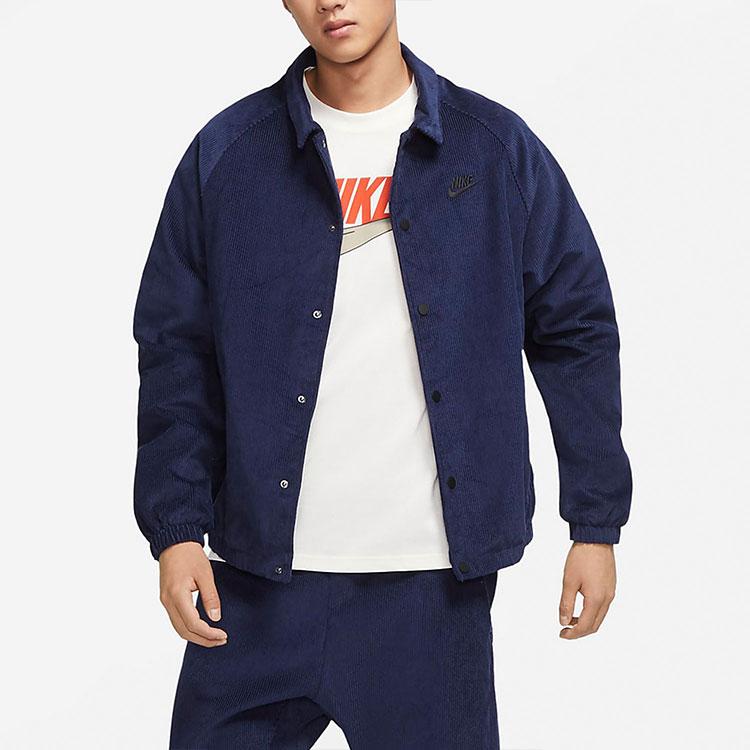 Nike Повседневная вельветовая куртка с логотипом Мужская верхняя одежда Темно-синий DO2323-410