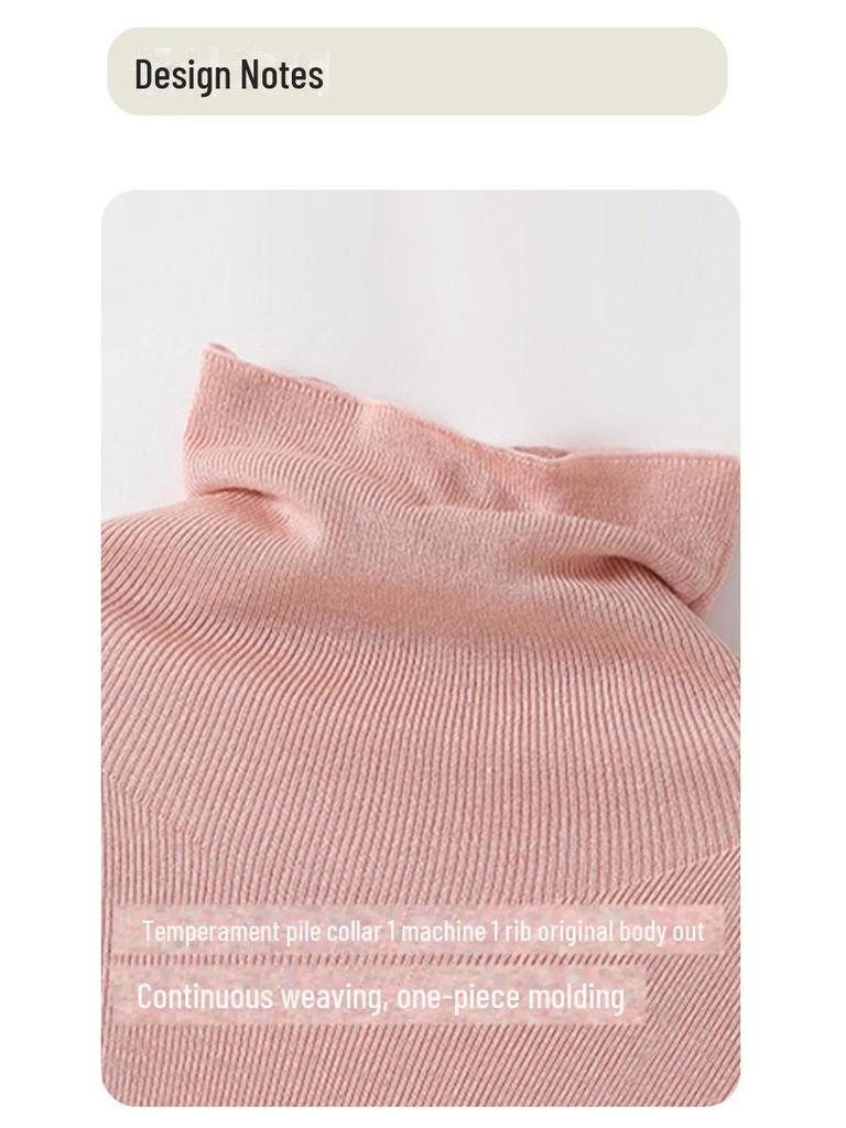 Tangge Silk-Cashmere Turtleneck Long Sleeve Warm Top