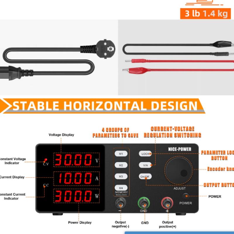 Новый программируемый лабораторный источник питания постоянного тока ЕС, регулируемый, 30 В, 10 А, 5 А, настольный источник питания, 4 комплекта функций хранения