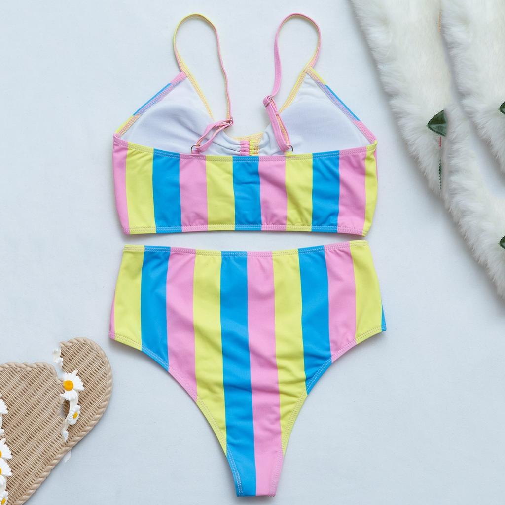 Бикини с высокой талией, женский купальник с пуш-ап, женский Радужный купальник, сексуальный комплект бикини, купальный костюм, пляжная одежда, купальный костюм