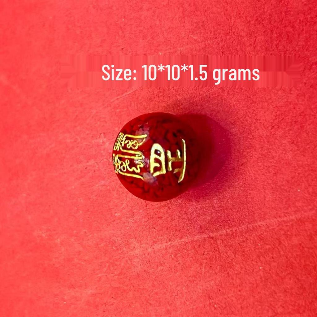 Original Gold-Plated Cinnabar Turtle Shell Fu Plaque and Gourd Pouch Accessories