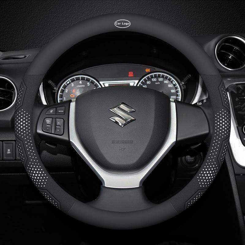 Для Suzuki S-Cross Swift SX4 Vitara Jimny Grand-Vitara Baleno Автомобиль Замша Углеродное волокно Кожа Накладка на руль Аксессуары