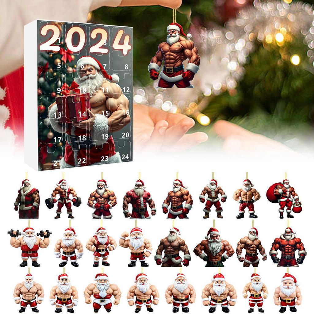 Christmas Advent Calendar 2024 Contains 24 Christmas Acrylic Decoration Arrival Calendar Christmas Countdown With Surprise Pedants