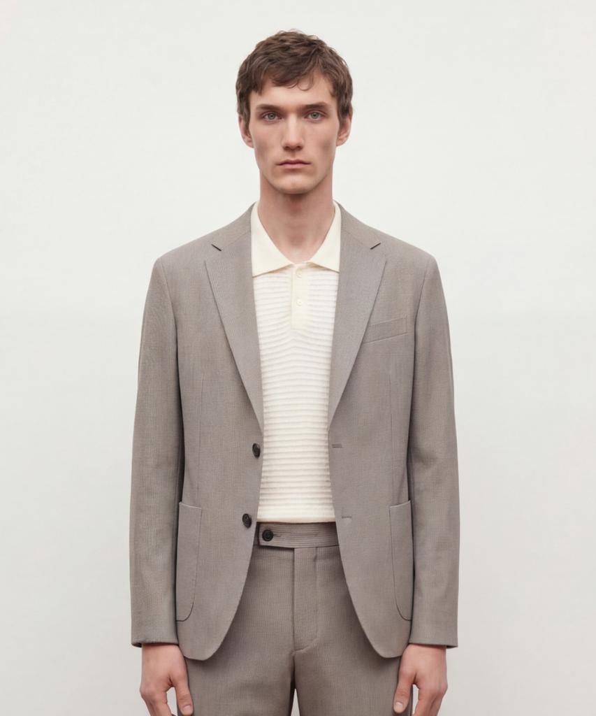 JILLSTUART NEWYORK MEN Ribbed Seersch Set-Up Jacket - Sepia (Jnja6B483S2)