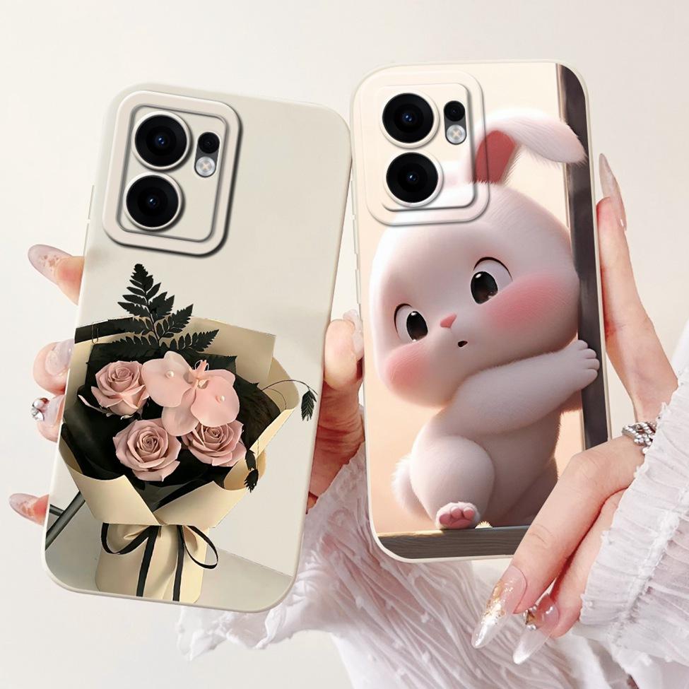 Чехол для телефона Oppo Reno 13F 4G CPH2701 5G CPH2699 Чехол для Oppo Reno 13F Ударопрочный Роскошный Милый Кот Панда Модные Цветы Любовь