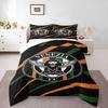 Venezia FC Winged Lion Crest Bedding set (1 duvet cover, 2 pillowcases, duvet not included) for Living Room Dorm Decor, Orange Green Stripes Art Print