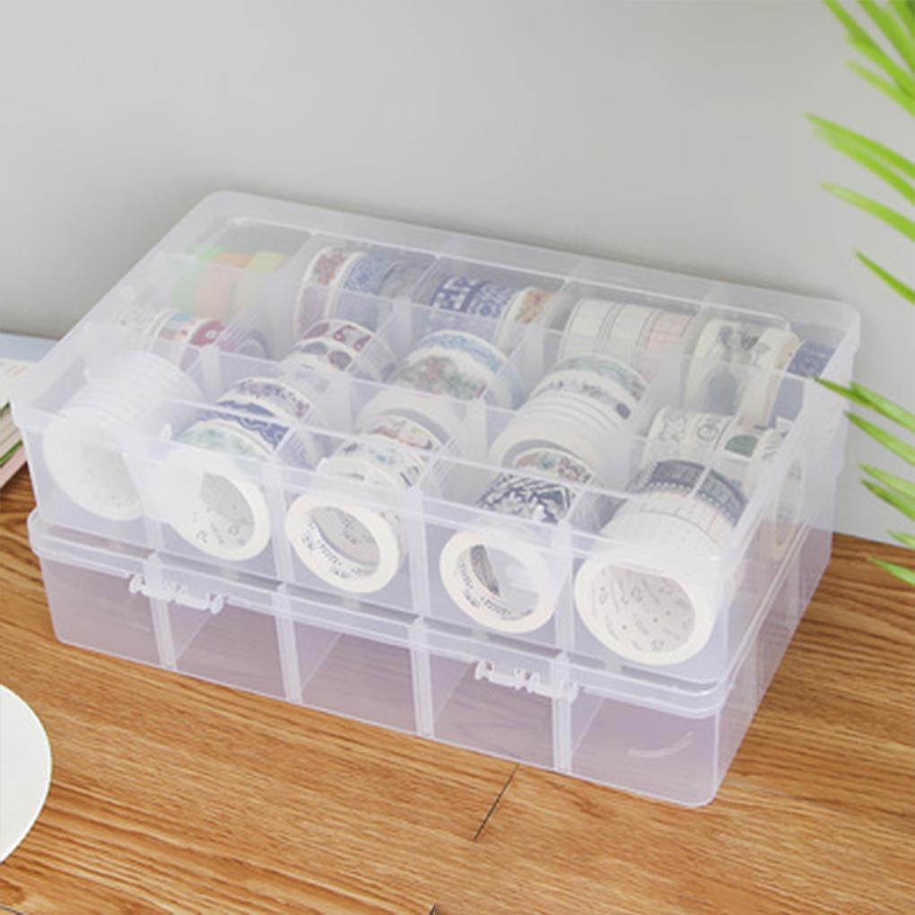 15/24/36 Сетка Лента Коробка Для Хранения Бумажная Наклейка Чехол Прозрачный DIY Контейнер Держатель Органайзер Канцелярские Принадлежности