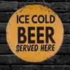 Vintage Ice Beer Supply Wood Sign-Wall Hanging Multipurpose Decor for Man Cave, Garage, Outdoor Wall Art, Home Bar Club, Unique Home Accent, Ideal
