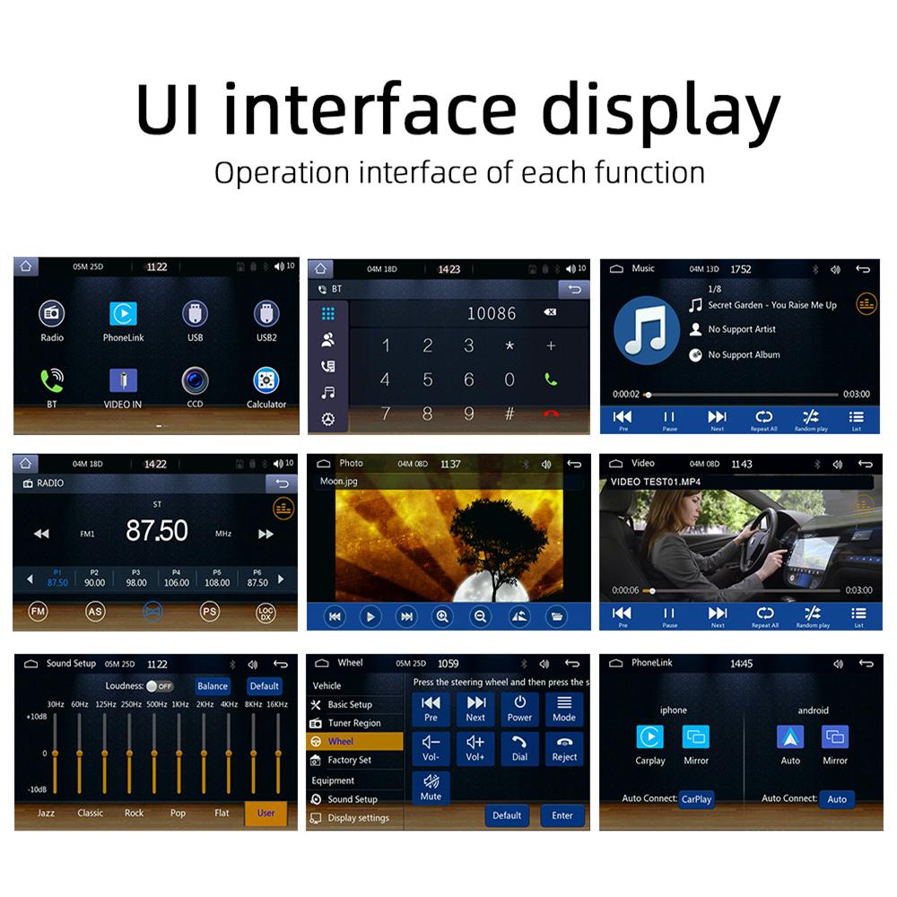 1 Din 5'' Car Radio Multimedia MP5 Player Compatible with Carplay Android Auto