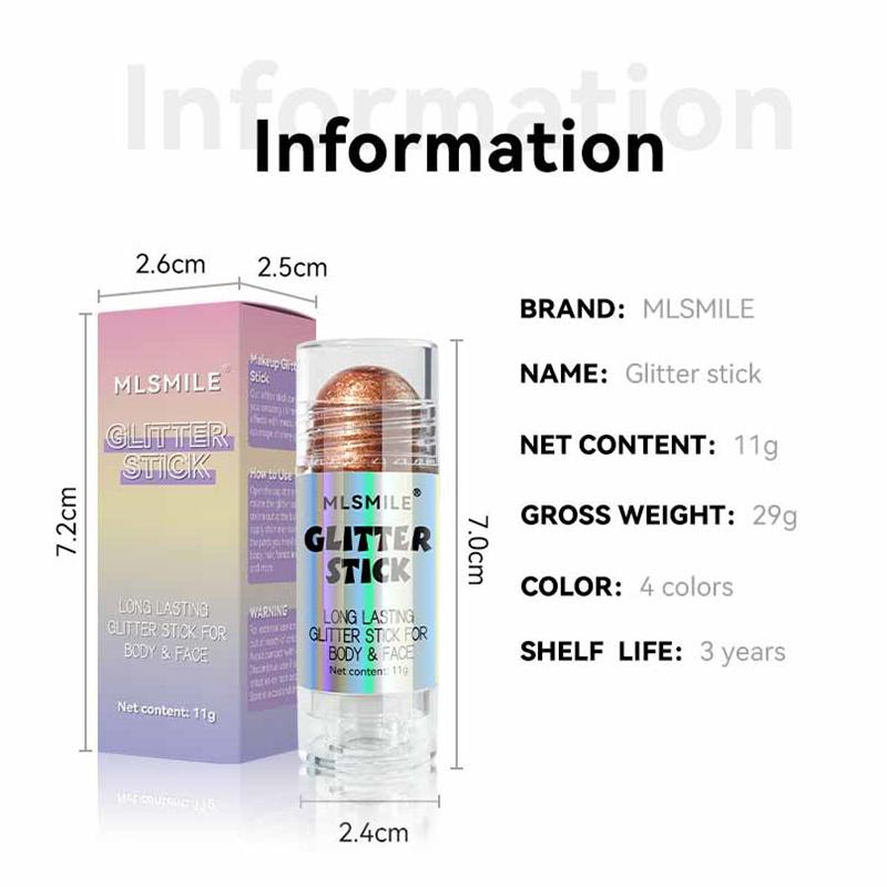 Крем-хайлайтер с бриллиантовыми блестками Pearl Fine Flash для лица Natural 3D Contouring Full Body Highlight Stick Cosmetic Tool