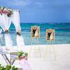 2 PCS Steel Display Stand,Gold Triangular Floor Standing Easel 41.5*60*127cm for Wedding