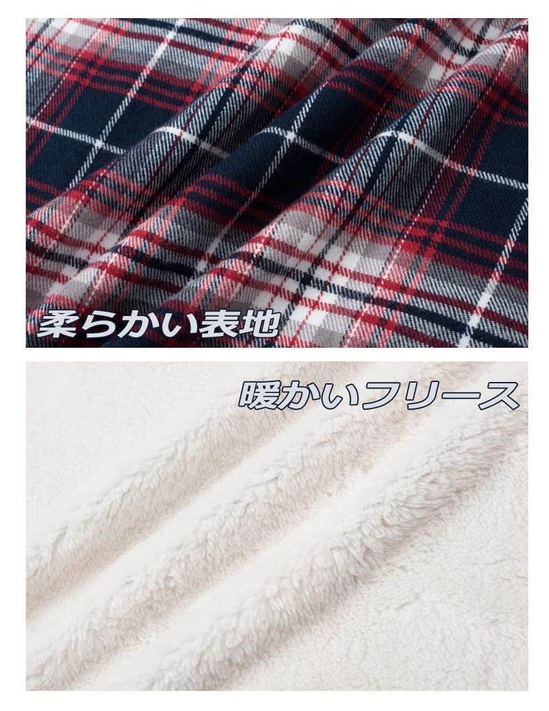 TACVASEN Check Thick and Soft Long Work Autumn Red and Size 2XL Men's Jacket, Fleece, Sleeve, Wear, Coat, Windbreaker, White,