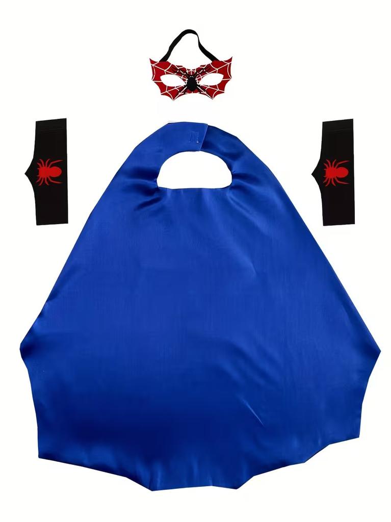 Halloween Spider Cape Cloak Costume Cosplay Role Play Party Dress for Adults Kids