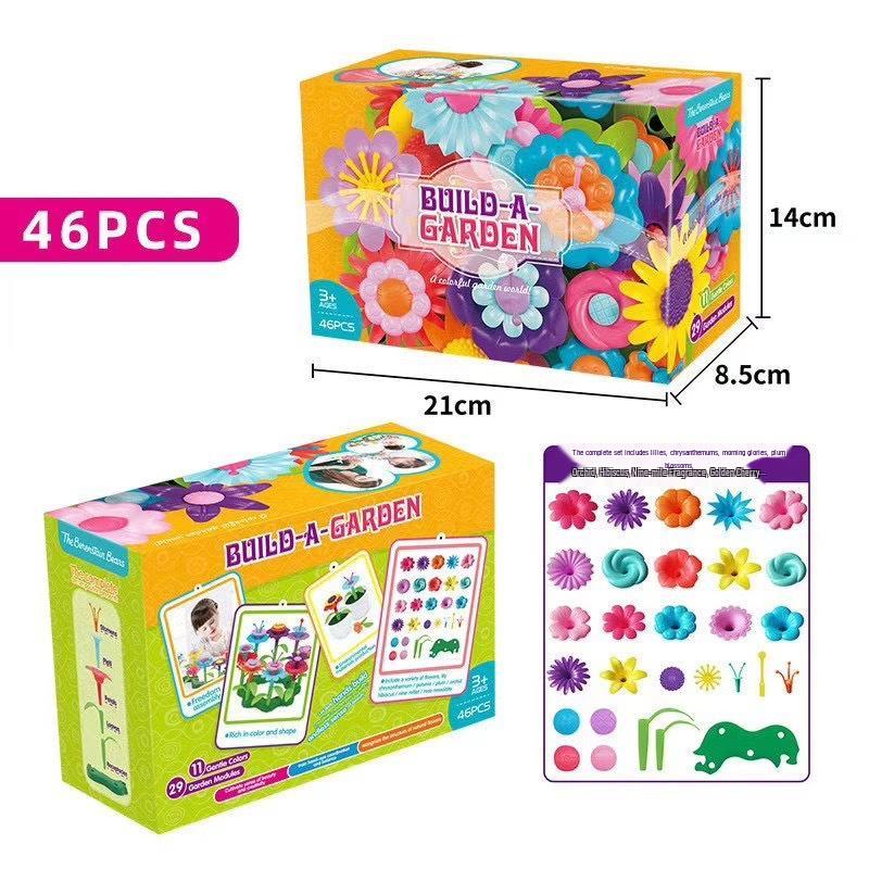 Children's DIY Pop Art Flower Arrangement Building Blocks – Interlocking Garden Toy for Girls