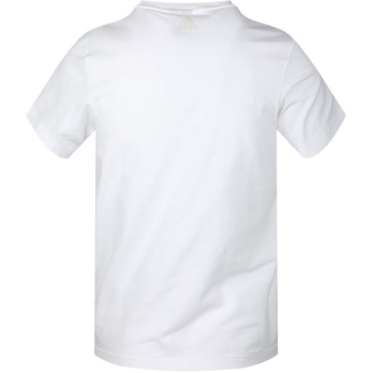 Adidas Китайская футболка с буквенным принтом, повседневная футболка с круглым вырезом и коротким рукавом, мужские топы белого цвета GL5640