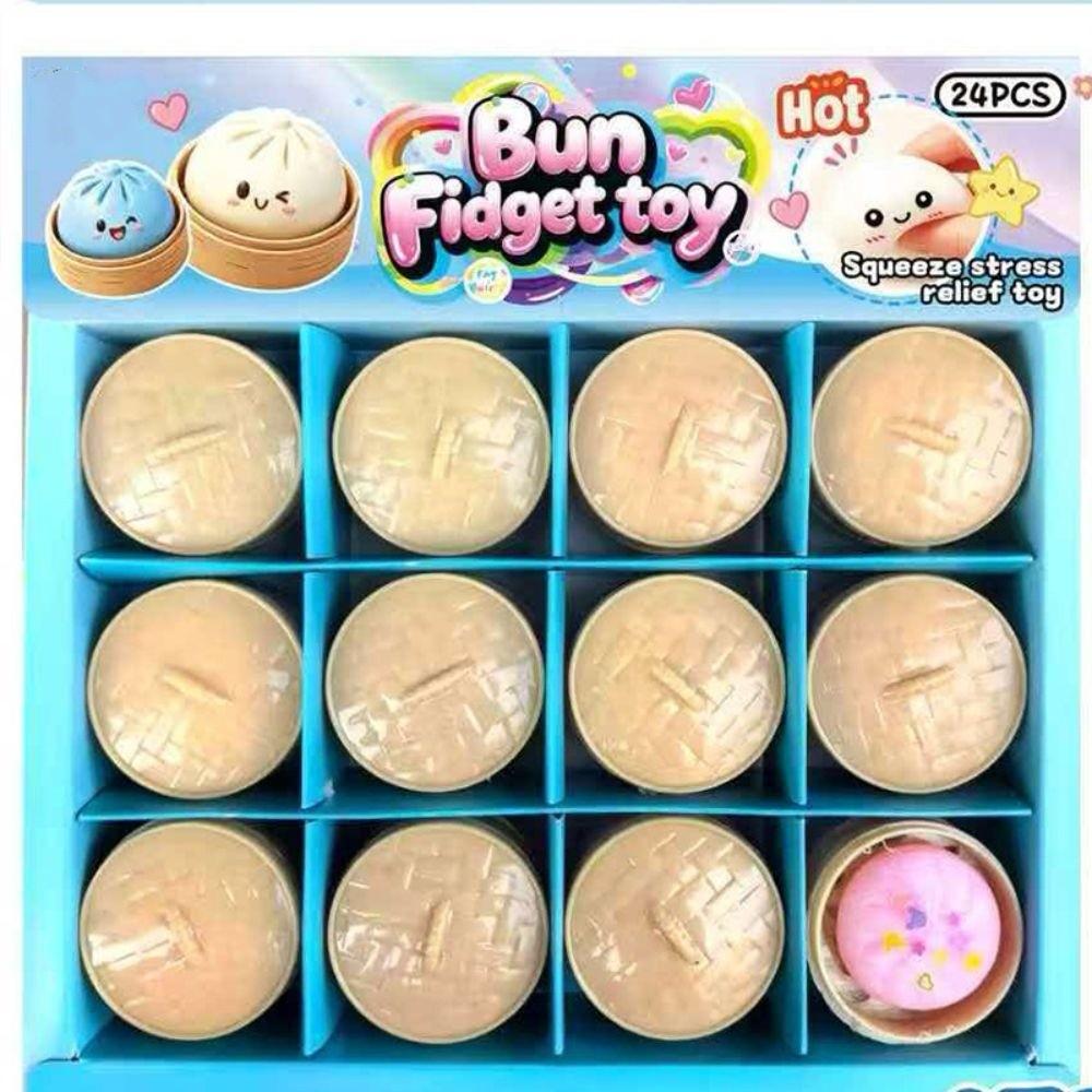 24pcs/set Halloween Squishy Crystal Bun Soft Cute Fidget Sensory Toy Favors Gift