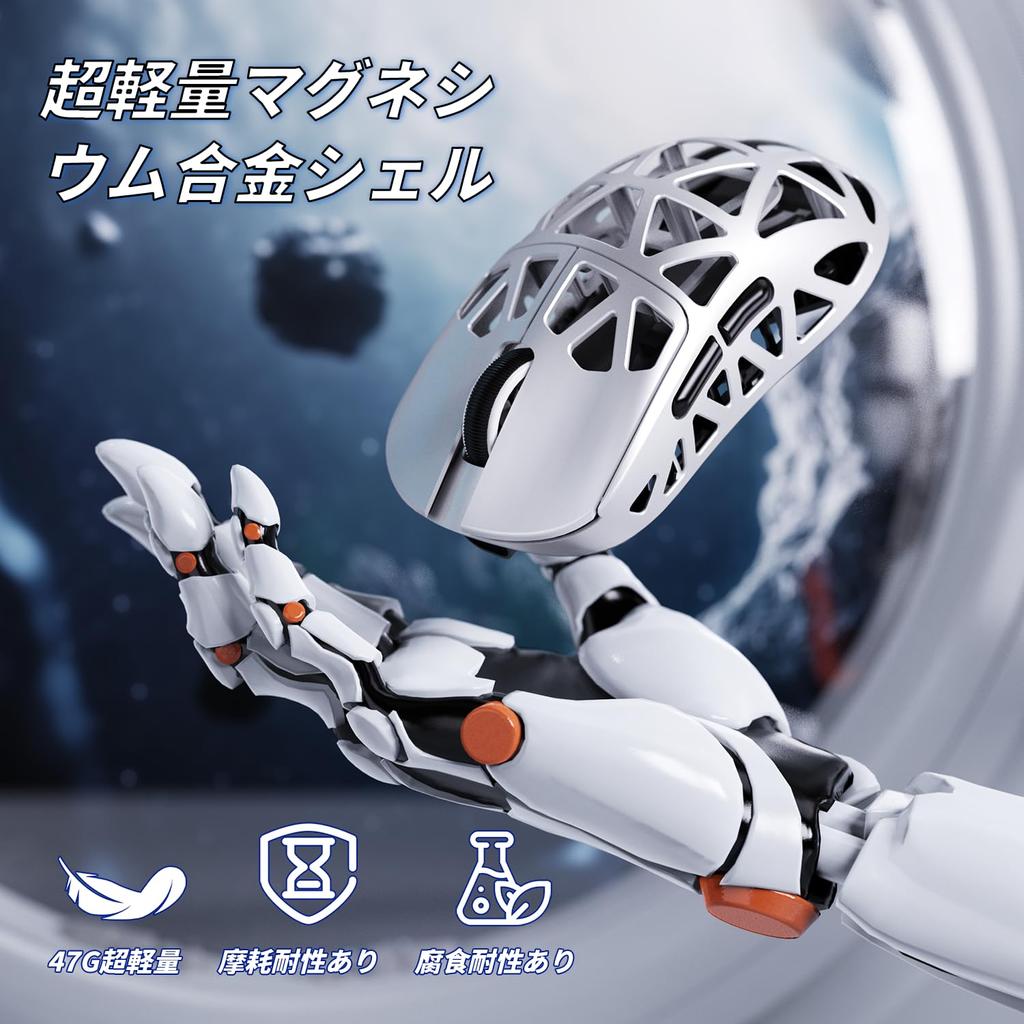 SHARK R2 Magnesium Alloy Mouse Gaming Mouse 8k Mouse PixArt PAW3950 Optical Sensor 47g Ultra Light 3 Mode Connection Wired Double Channel 42000DPI 50G