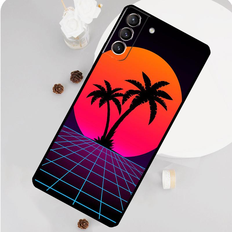 Чехол для телефона Retrowave Neon Palms Tree для Samsung Galaxy S26 S25 S24 S20 S21 S22 S23 Ultra S10 Plus S25 FE Funda Cover