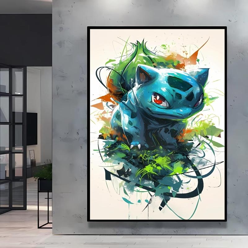 Japanese Anime Canvas Paintings Pikachu Poster Cartoon Character Picture Bright and Clear Colors High Quality Home Decor