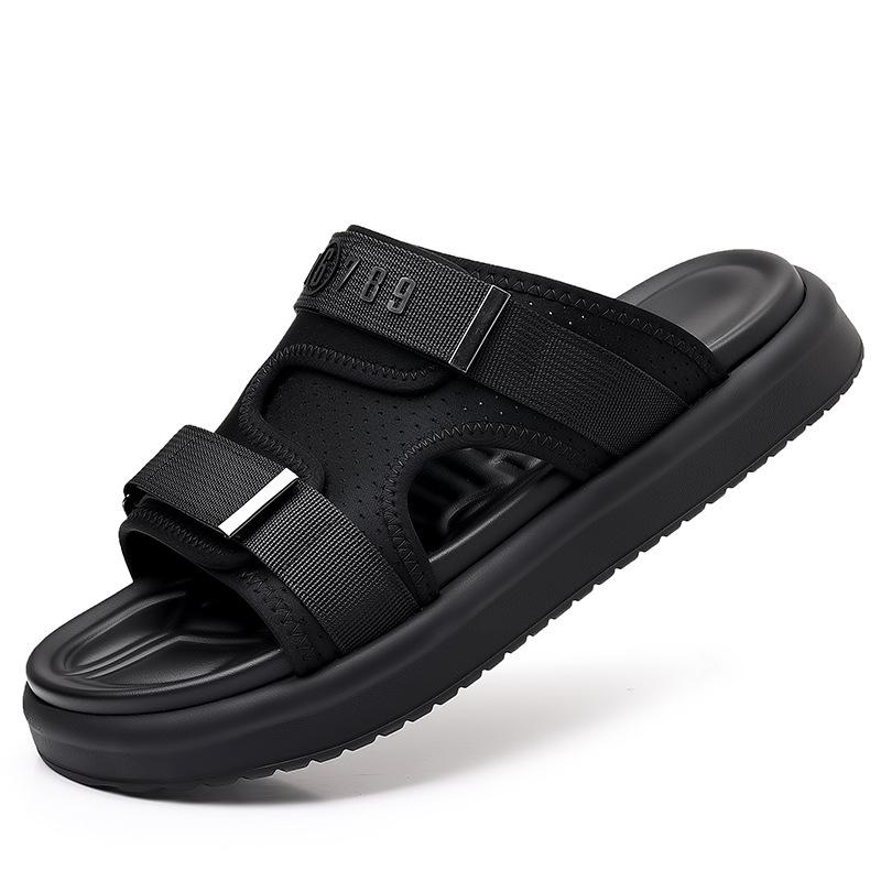 Модная новая уличная повседневная пляжная обувь для мужчин, модные повседневные летние дизайнерские шлепанцы для мужчин, корейские черные высококачественные шлепанцы для мужчин