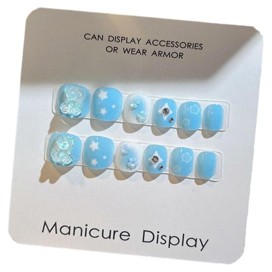 12 шт., детские мультяшные наклейки для дизайна ногтей, милые цветочные облака, сердечные узоры, стразы, наклейки для ногтей, самоклеящиеся накладные ногти, художественное украшение «сделай сам»