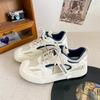 6543 латексная стелька/кожаная сетчатая вставка взрывная уродливая милая спортивная обувь кеды 2024 новые маленькие белые туфли женская обувь