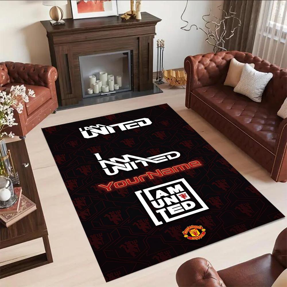Manchester Customize Your Name Floor Rug Office Rug Design for Decorate room Entryway Dormitory Bedrooms Anti-slip Rug Anime Office Decor
