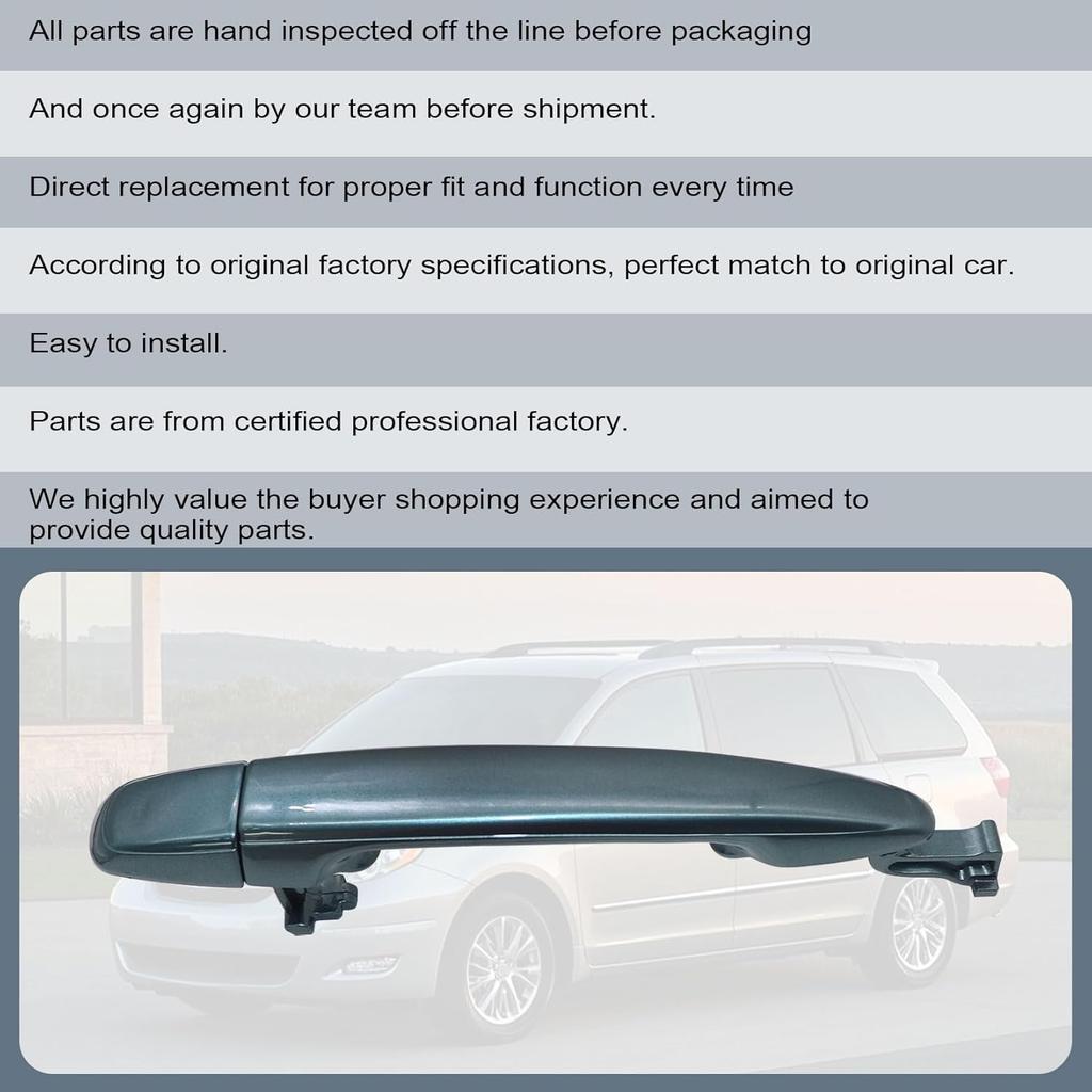 Outside Exterior Sliding Door Handle Left or Right Rear 6921308020 Compatible with Toyota Sienna 2004 2005 2006 2007 2008 2009 2010