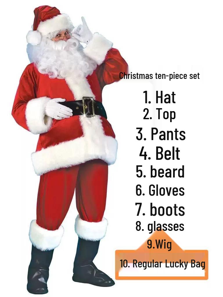 Santa Claus Plus Size Extra Thick Christmas Costume - Classic Style