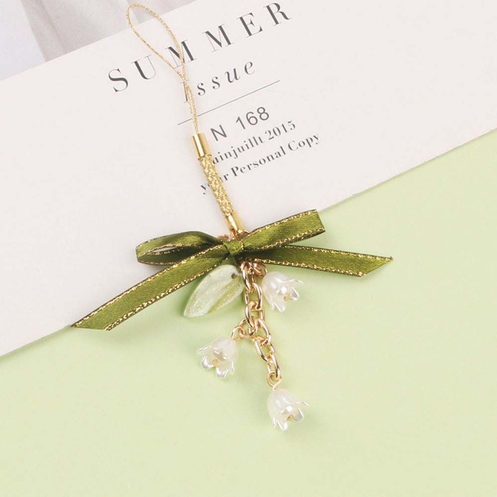 Flores Convallariae Mobile Phone Lanyard Bag Accessory Ribbon Key Ring Korean Style Bag Pendant