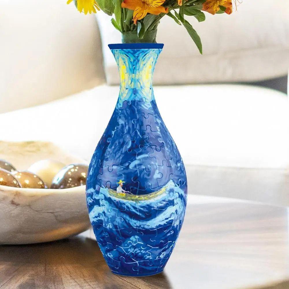Сборка Бутылка Ваза для цветов Пазл Строительный блок Изогнутая пластиковая головоломка 3D головоломка Ваза Детская игрушка