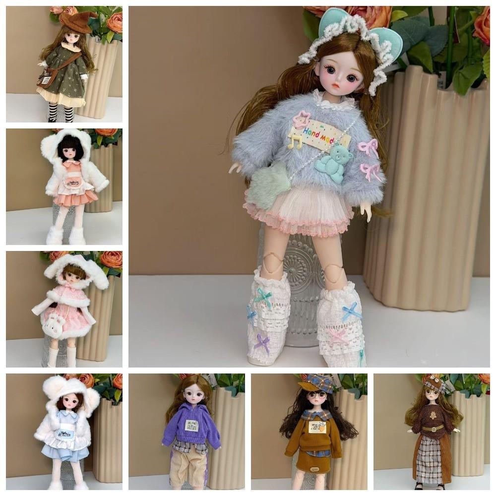 Pretty 1/6 BJD Doll Outfit Set Sweater Coat Doll Accessories Cute 30cm Doll Clothes Girl Toy Gift