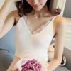 Hong Kong Style Retro Camisole for Women, Knitted Lace V-neck, Slim Inner Layer, Short Summer Trendy Bottoming Shirt
