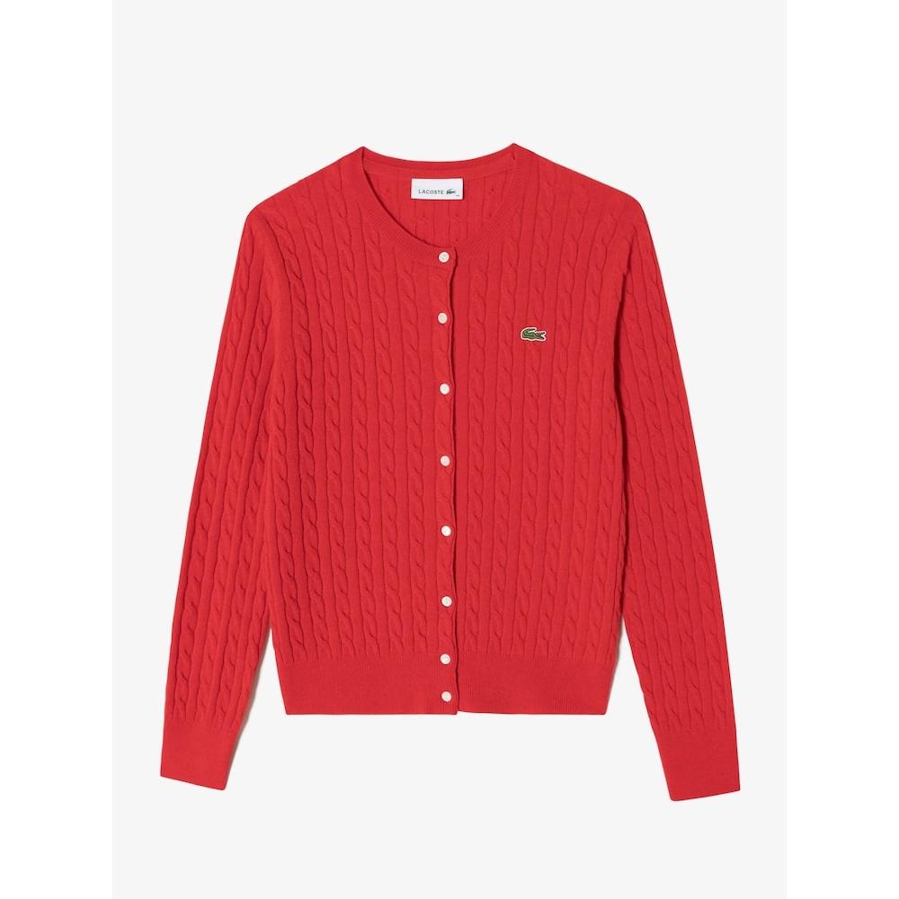 Lacoste Womens Cable Crewneck Cardigan Af091e 54n 240 q2nAf091e 54n240