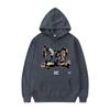 Street-style Anime Character Print Hoodie with Large Pocket Design, Loose Fit, Unisex, Trendy Casual Everyday Top