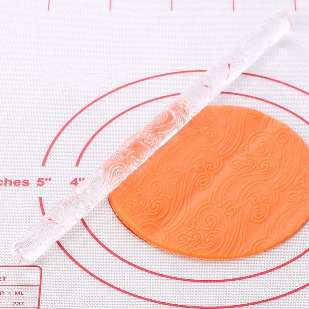 Неприлипающая текстура Скалка Акриловая скалка для мастики и торта Скалка для оттисков Глина