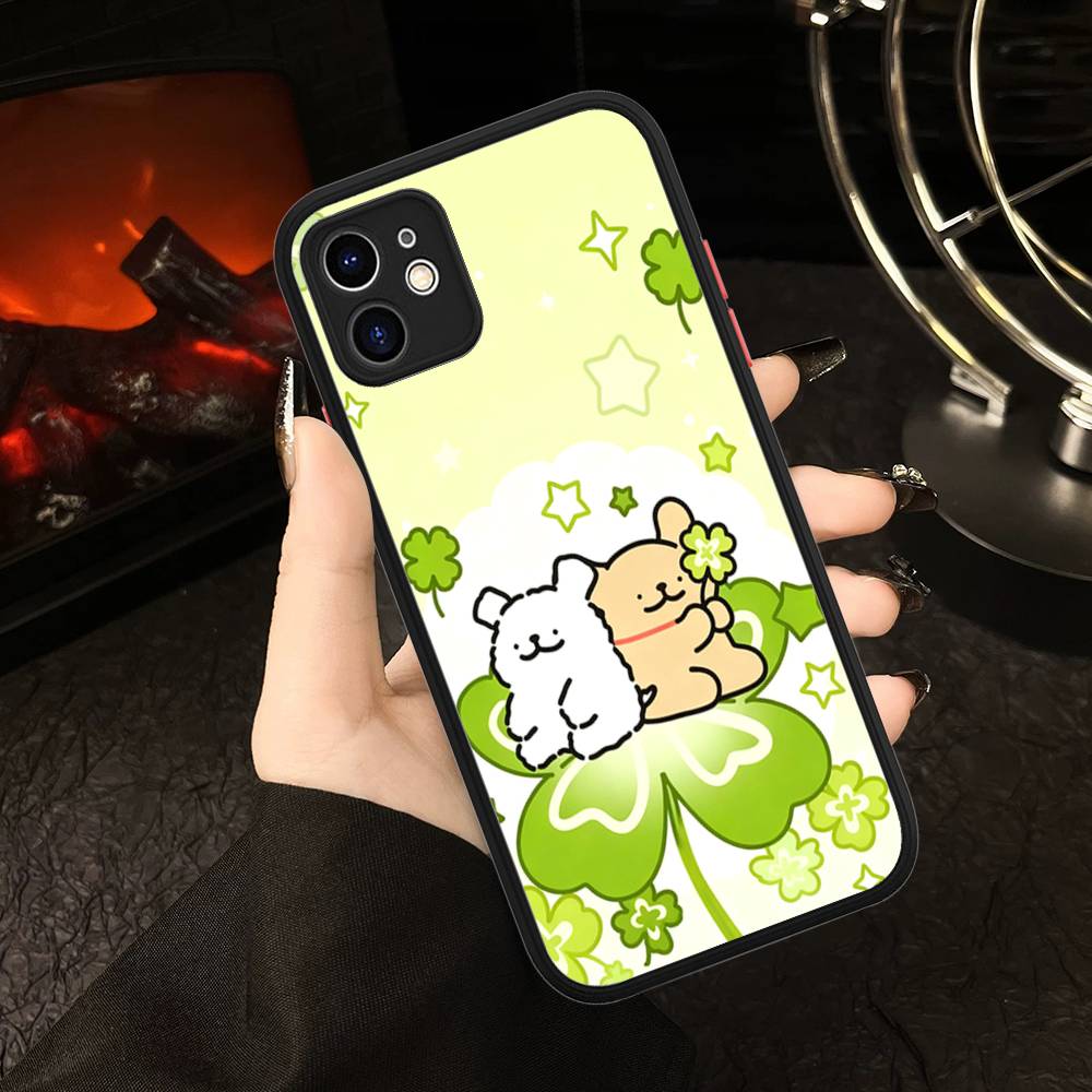 Lovely Line Dog Maltese Phone Case For iPhone 13 12 X XS MAX Pro Max 16 15 11 14 Pro Max Shockproof Matte Cover