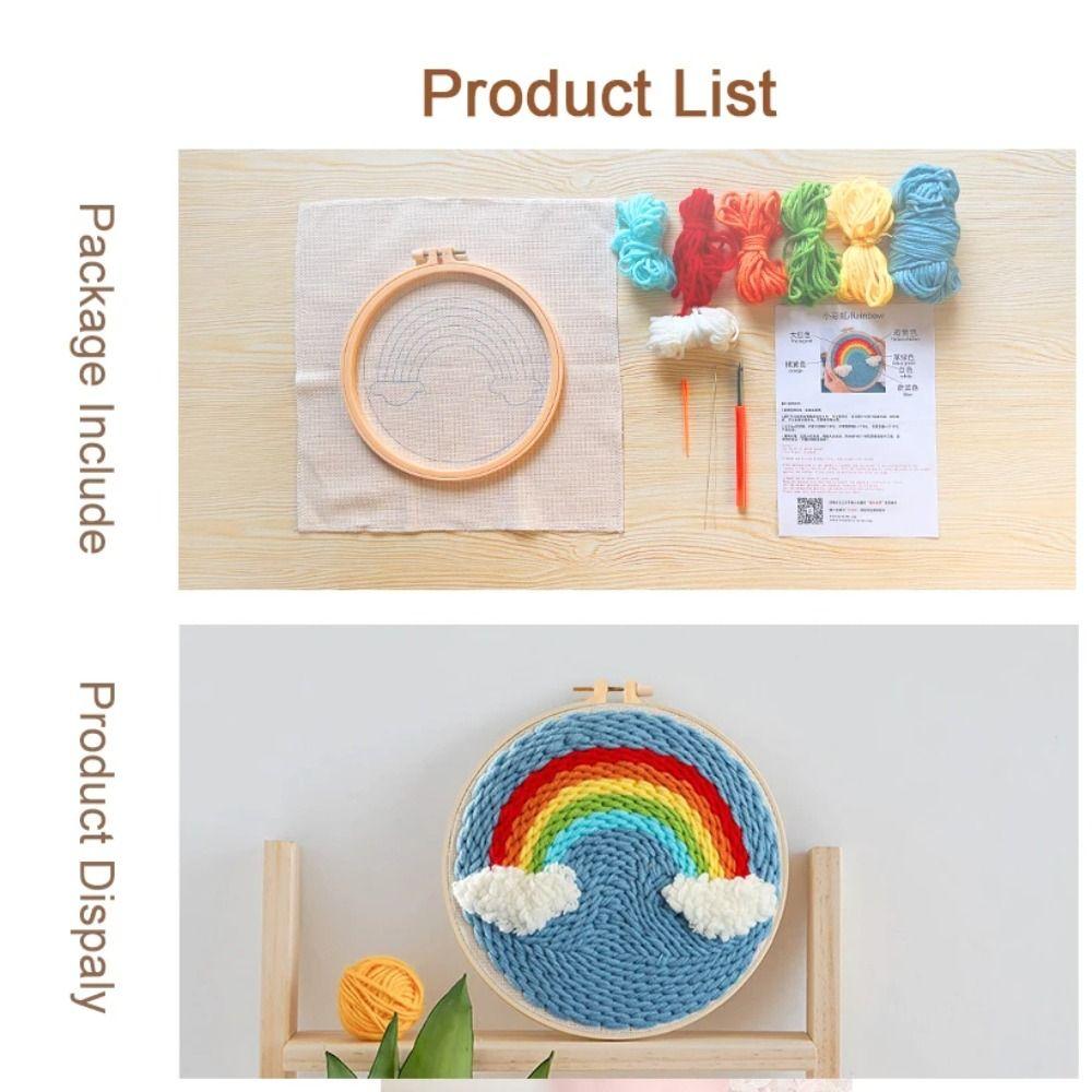 Christmas Tree Poke Needle Embroidery Kit Animal DIY Play Craft Set Christmas Gifts
