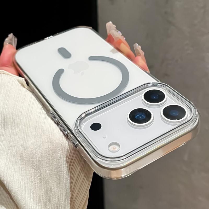 Прозрачный Жесткий ПК Для Magsafe Чехол для iPhone 17 Air 16 15 14 Plus 13 12 Pro Max Прозрачный Беспроводная Зарядка Ударопрочный Чехол Capa